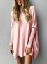 Casual Long Sleeve Crew Neck Solid Knitted Sweater2
